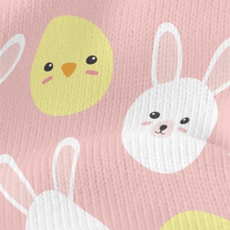 Chicken And Bunny Eggs Stretch Jersey