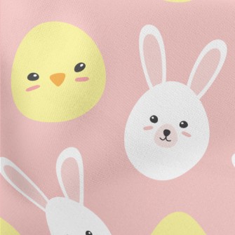 Chicken And Bunny Eggs Lightweight Cotton Poplin