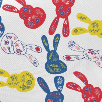 Artistic Hand Drawn Rabbit Midweight Cotton Poplin