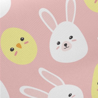 Chicken And Bunny Eggs Midweight Cotton Poplin
