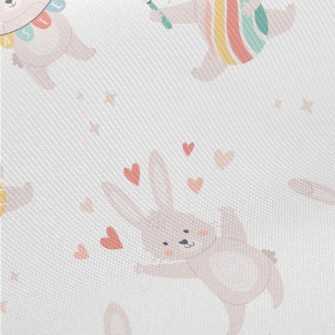 Bunny Celebrating Easter Midweight Cotton Poplin