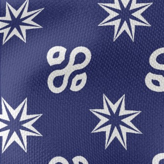 White Geometric Pattern Waterproof Canvas