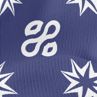 White Geometric Pattern Stretch Jersey