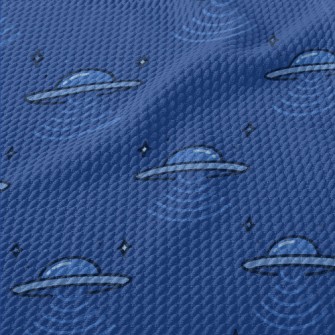 Cute Cartoon UFO Birdseye Piqué