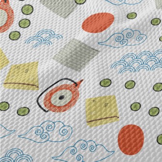 Japanese Tea Ceremony Elements Birdseye Piqué