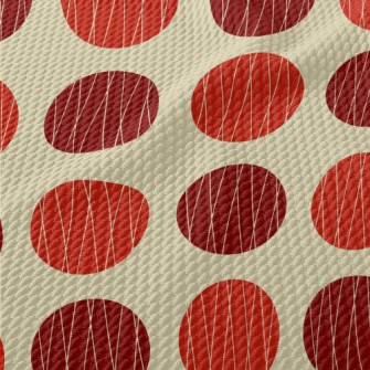Red Polka Dot Decoration Birdseye Piqué