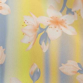 Hand Drawn Cherry Blossom Bran Chiffon
