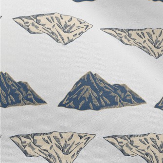 Hand Drawn Vintage Mountains Chiffon