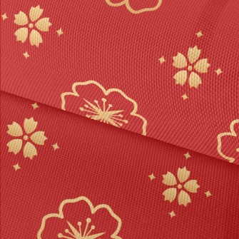 Golden Cherry Blossom Pattern Waterproof Oxford