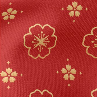 Golden Cherry Blossom Pattern Waterproof Canvas