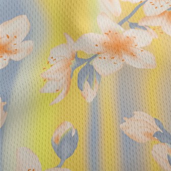 Hand Drawn Cherry Blossom Bran Athletic Mesh Flat Back