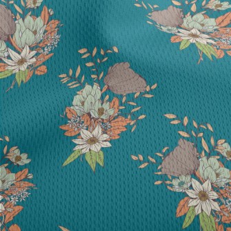 Elegant Hand-painted Bouquet Athletic Mesh Flat Back