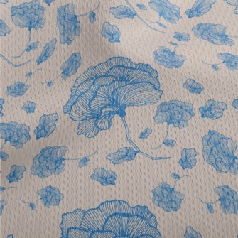 Blue Line Rose Athletic Mesh Flat Back