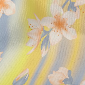 Hand Drawn Cherry Blossom Bran Terry