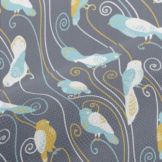 Elegant Bird Illustration Performance Linen