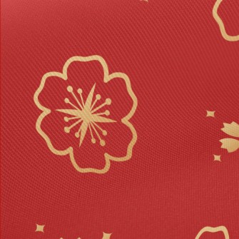 Golden Cherry Blossom Pattern Twill
