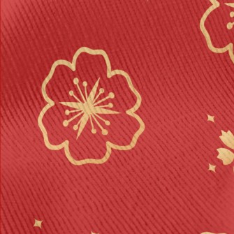 Golden Cherry Blossom Pattern Standard Corduroy