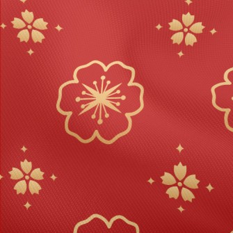 Golden Cherry Blossom Pattern Dobby
