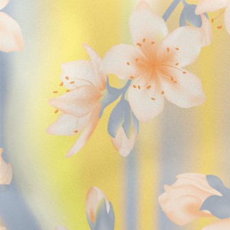 Hand Drawn Cherry Blossom Bran Stretch Ponte