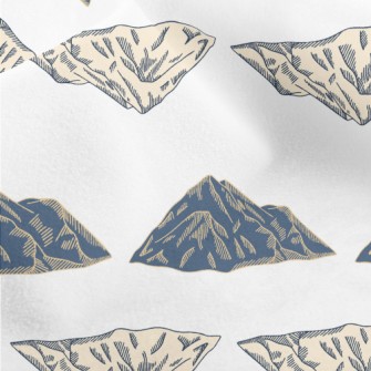 Hand Drawn Vintage Mountains Micro Fleece