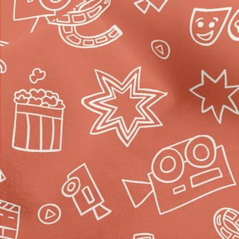 Cinema Themed Graffiti Micro Fleece