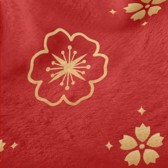 Golden Cherry Blossom Pattern Minky