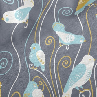 Elegant Bird Illustration Minky