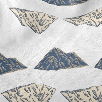 Hand Drawn Vintage Mountains Minky