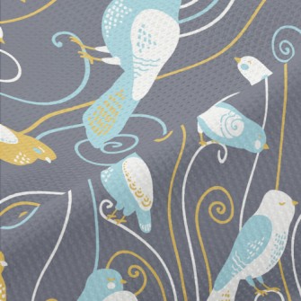 Elegant Bird Illustration Piqué