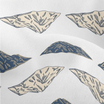 Hand Drawn Vintage Mountains Lightweight Performance Linen