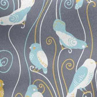 Elegant Bird Illustration Jersey Backed Fleece