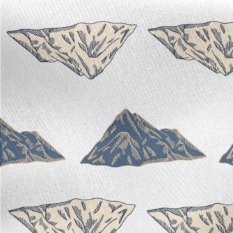 Hand Drawn Vintage Mountains Jersey Backed Fleece