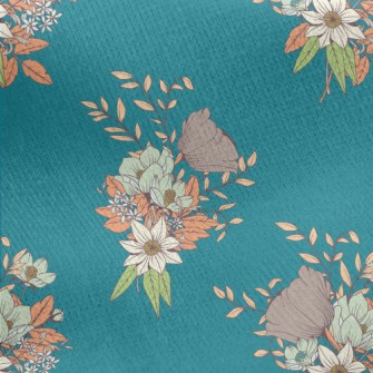 Elegant Hand-painted Bouquet Jersey Backed Fleece