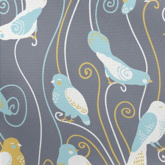 Elegant Bird Illustration Pongee