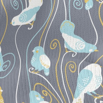 Elegant Bird Illustration Stretch Jersey