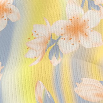 Hand Drawn Cherry Blossom Bran Stretch Jersey