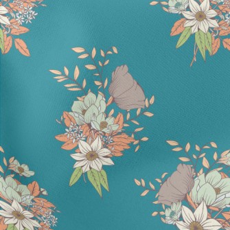 Elegant Hand-painted Bouquet Lightweight Cotton Poplin