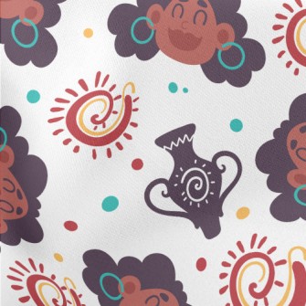 Happy African Woman Lightweight Cotton Poplin
