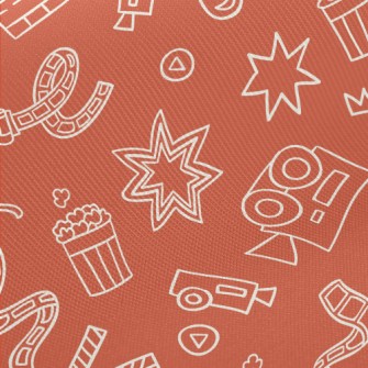 Cinema Themed Graffiti Midweight Cotton Poplin