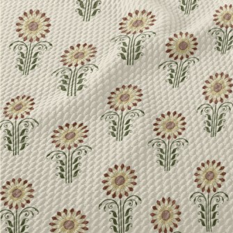 Retro Cartoon Sunflower Birdseye Piqué