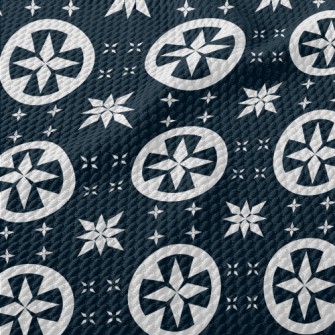 Star Pattern And Circle Birdseye Piqué