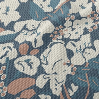Abstract Modern Flowers Birdseye Piqué