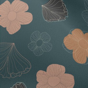 Elegant Hand Painted Flowers Chiffon