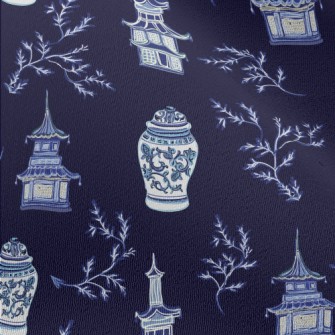 Chinese Blue And White Porcela Chiffon