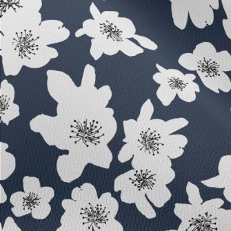 Abstract White Flowers Chiffon