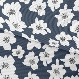 Abstract White Flowers Waterproof Oxford