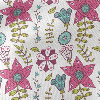 Artistic Hand Drawn Flowers Waterproof Canvas