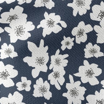 Abstract White Flowers Waterproof Canvas