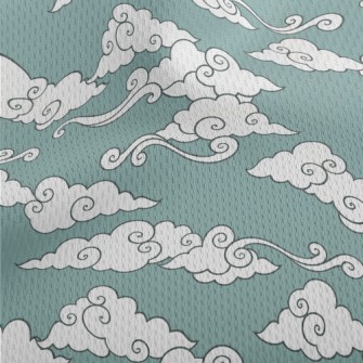 Cute Cartoon Blue Sky Athletic Mesh Flat Back