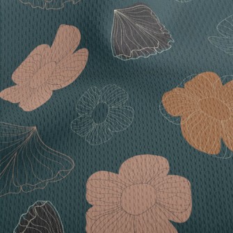 Elegant Hand Painted Flowers Athletic Mesh Flat Back